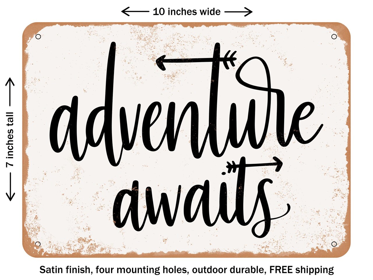 DECORATIVE METAL SIGN - Adventure awaits 2 - Vintage Rusty Look